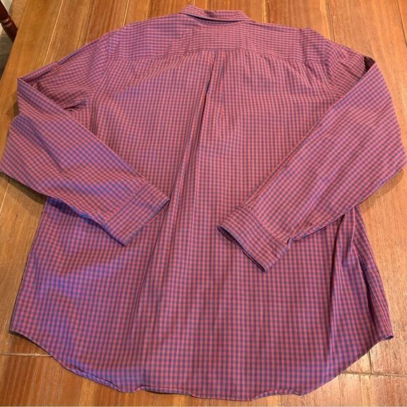 Gap Men’s Button Down Red Blue Checked Shirt XL - Picture 2 of 6